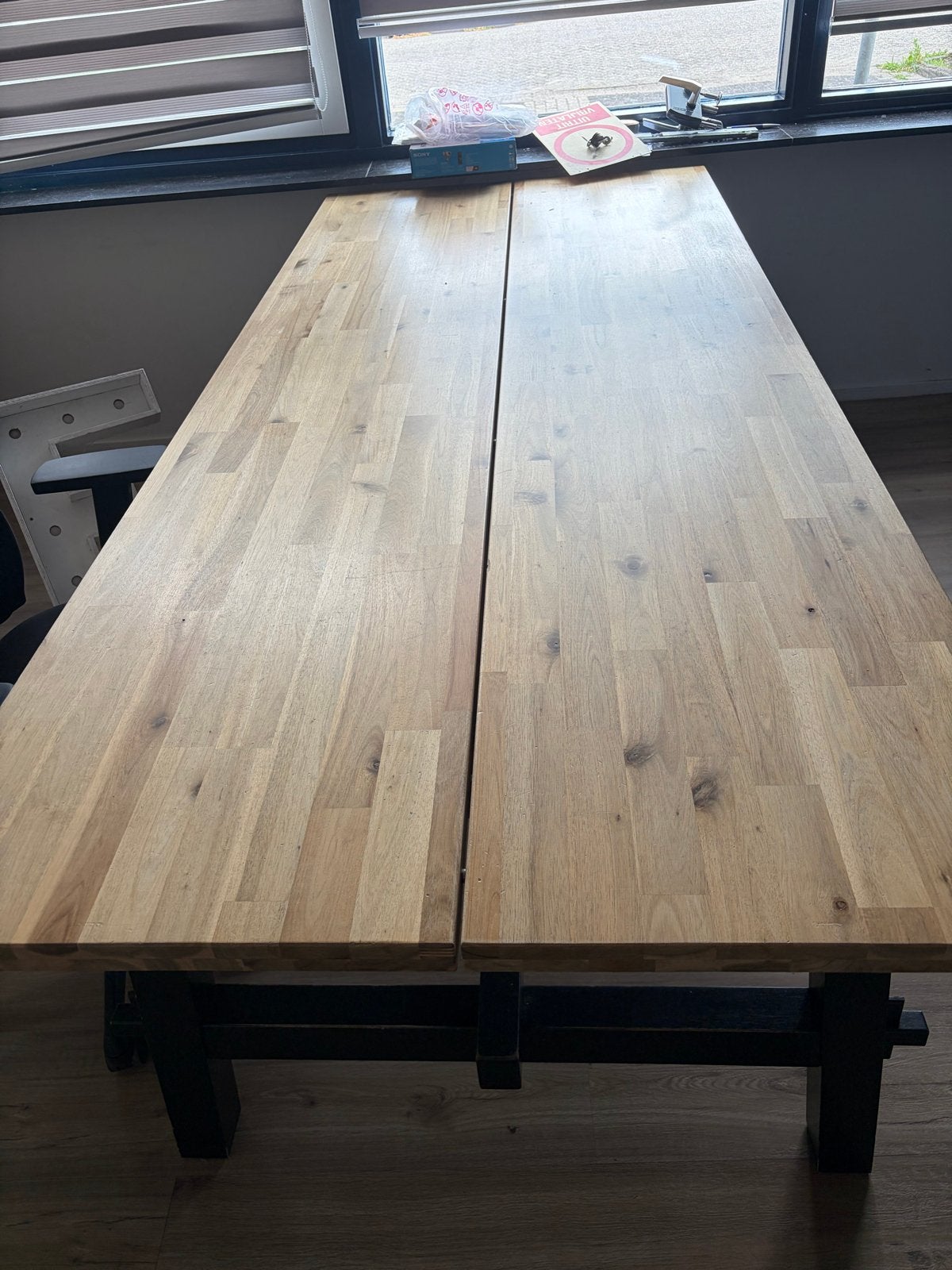 Houten tafel 1 bij 235 cm, Ophalen, Gebruikt, 100 tot 150 cm, 200 cm of meer