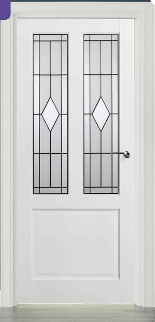 Houten opdekdeur met glas in lood 201,5x78 cm, Ophalen, Minder dan 80 cm, Binnendeur, Nieuw