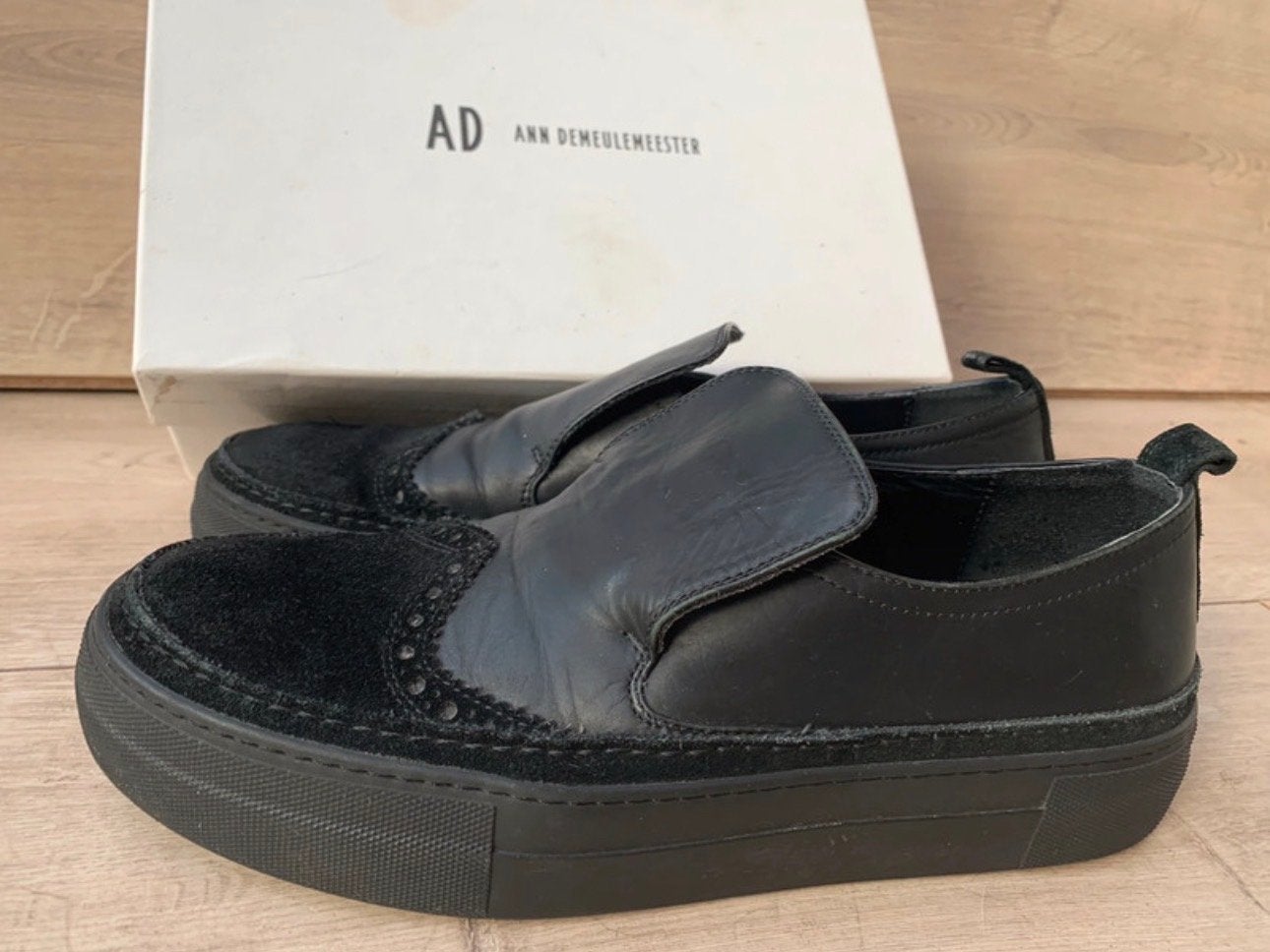 Ann Demeulemeester mooie leren Loafers Zwart Maat 40, Loafers, Zwart, Ophalen of Verzenden, Zo goed als nieuw