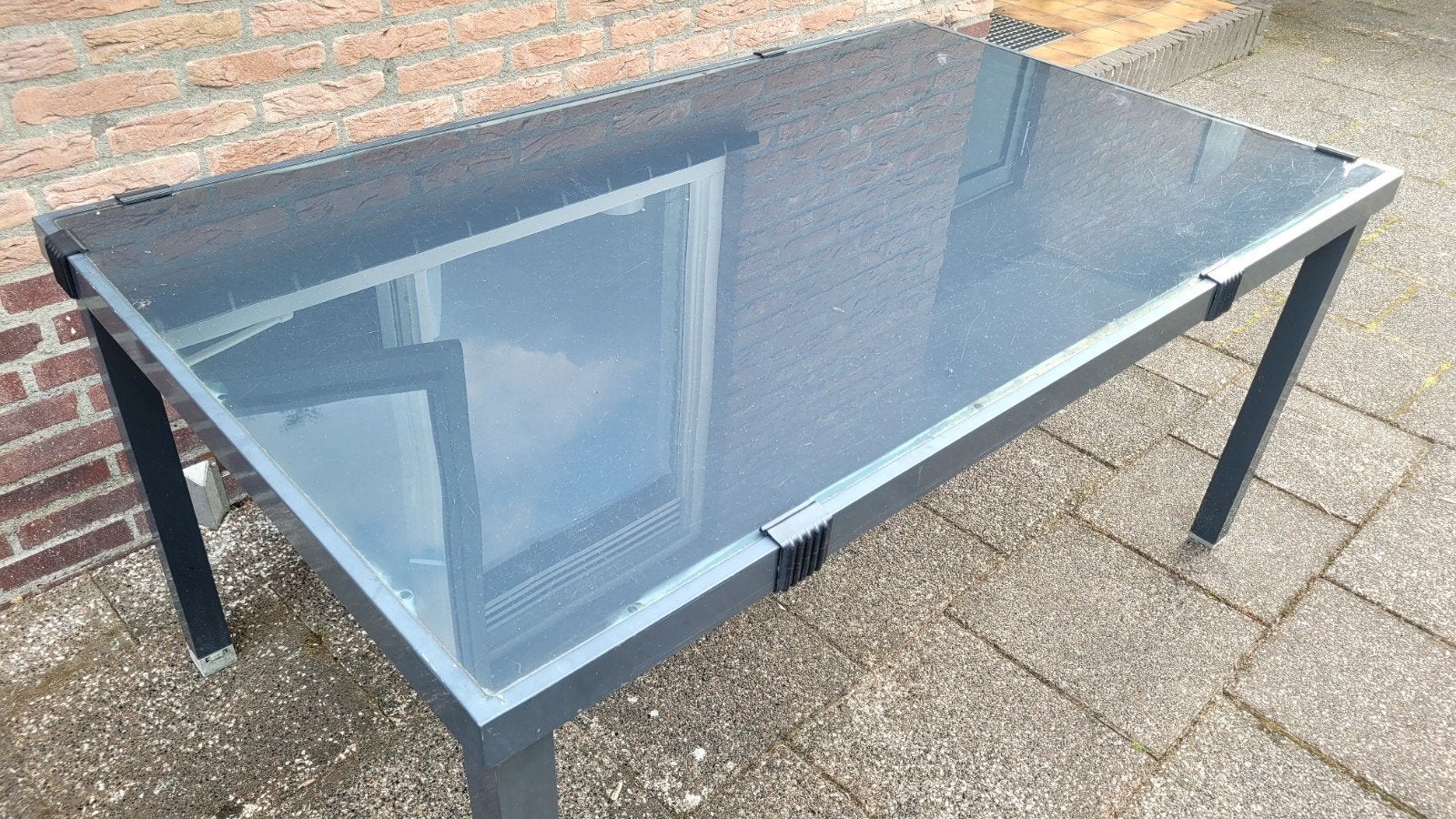 Tuintafel, Ophalen, Gebruikt, Rechthoekig, Aluminium