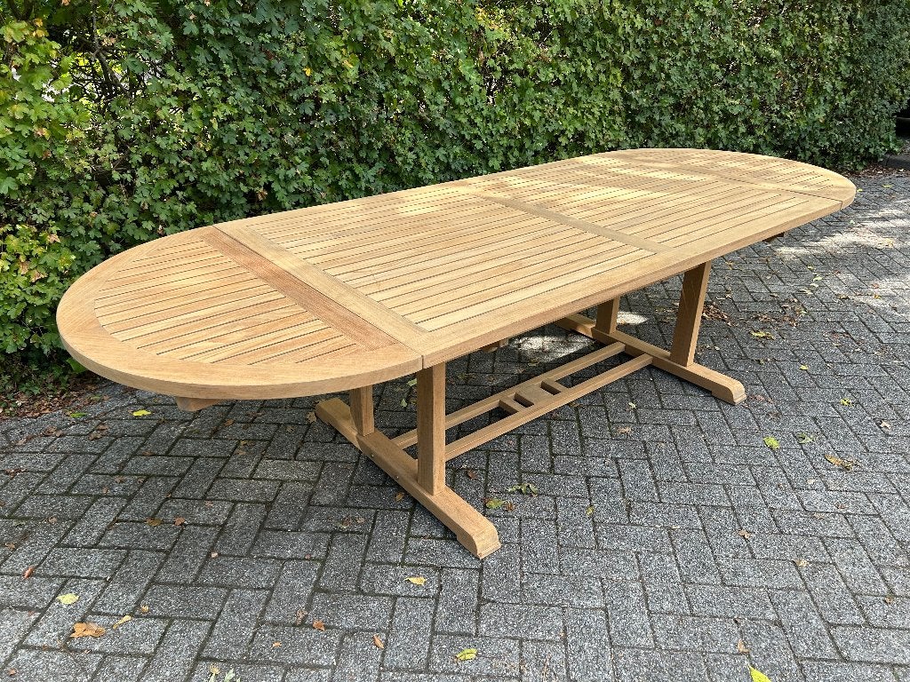 Prachtige teakhouten tuintafel 180-284x104cm / merk Sunshine, Tuin en Terras, Tuintafels, Ophalen, -, -, Teakhout