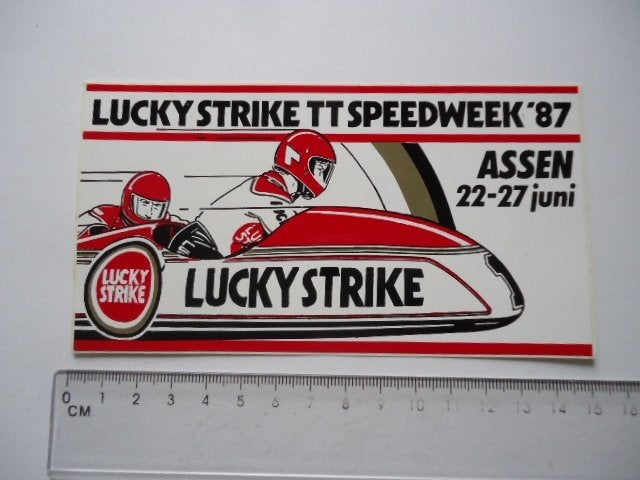 sticker oud 1987 Assen TT motorrace zijspan speedweek 87, Verzenden, Zo goed als nieuw, Bedrijf of Vereniging