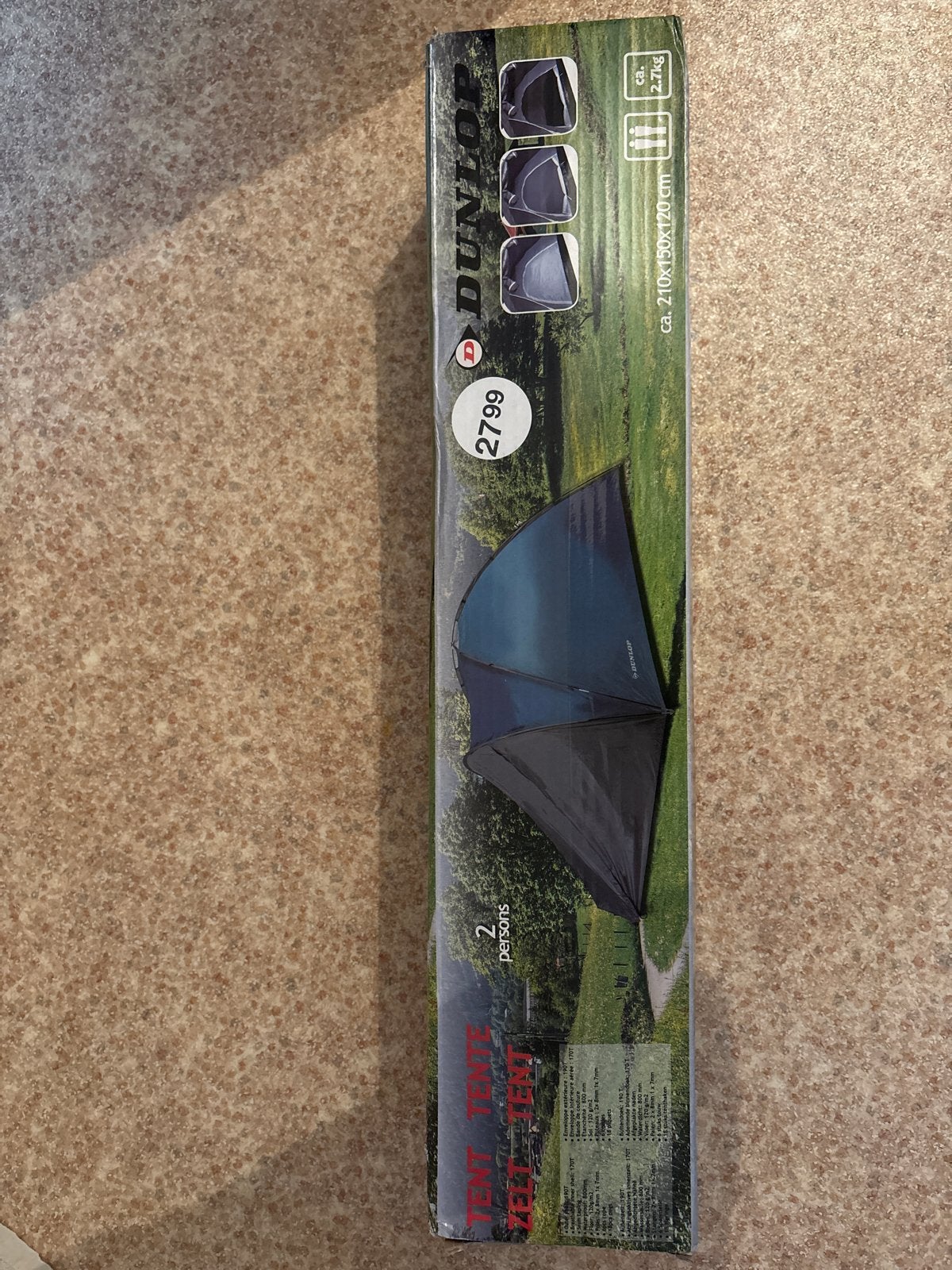 Dunlop 2-persoons tent - zo goed als nieuw in doos, Ophalen, Zo goed als nieuw, Tot en met 2