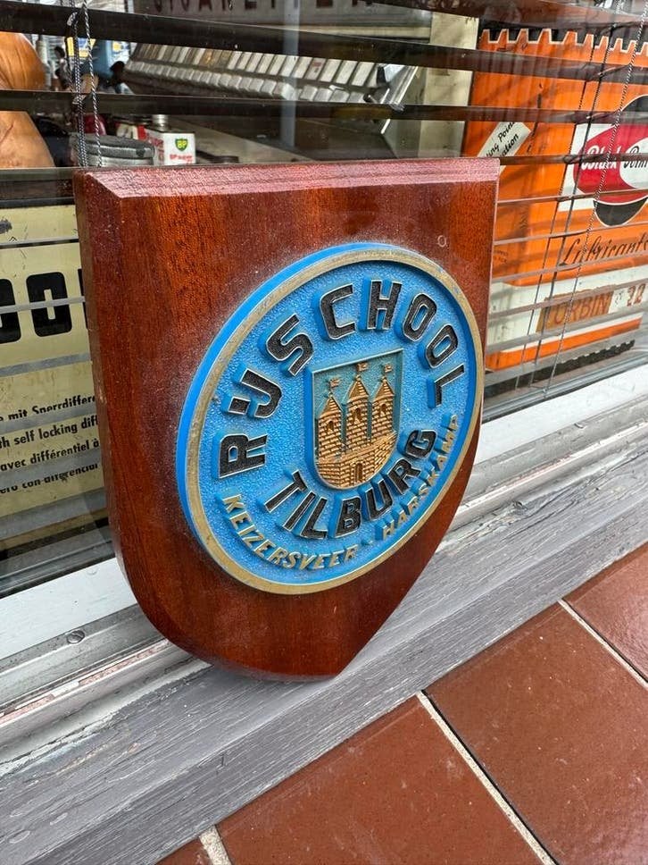 Vintage Rijschool Tilburg Harskamp Keizersveer Schild, Ophalen of Verzenden