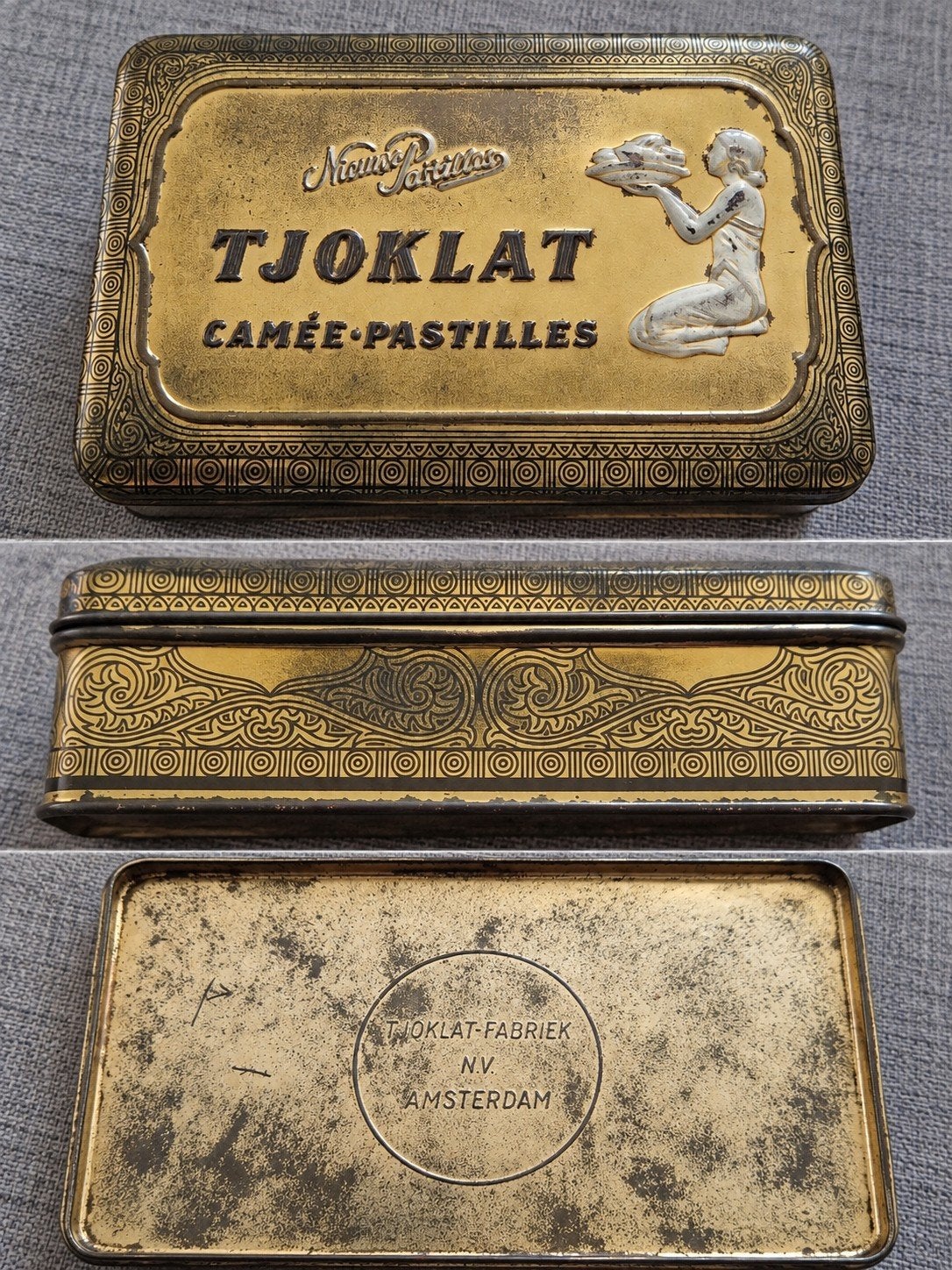 Vintage TJOKLAT blik – N.V. Amsterdam – Art Deco, Verzamelen, Ophalen of Verzenden, Gebruikt, Overige