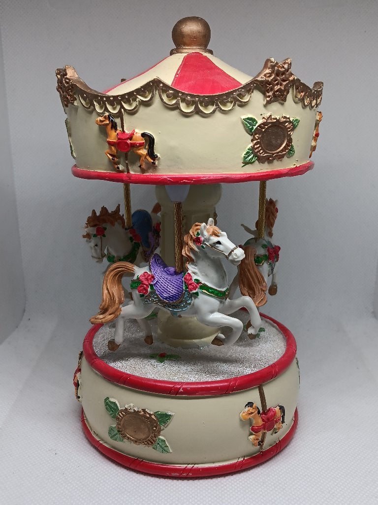 Kerst Carrousel Speeldoos / Muzikale Draaimolen, Ophalen of Verzenden, Gebruikt