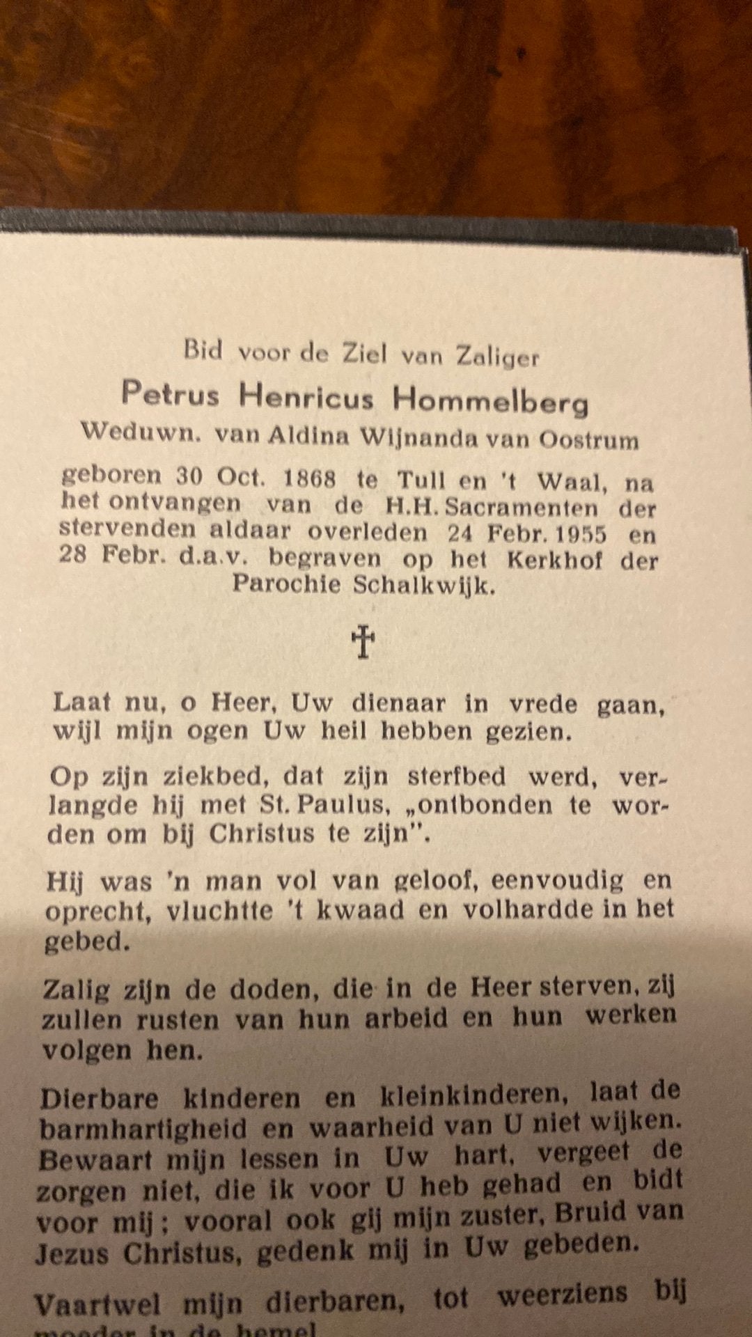 PH Hommelberg x van Oostrum 1868 Tull en ‘t Waal 1955, Ophalen of Verzenden