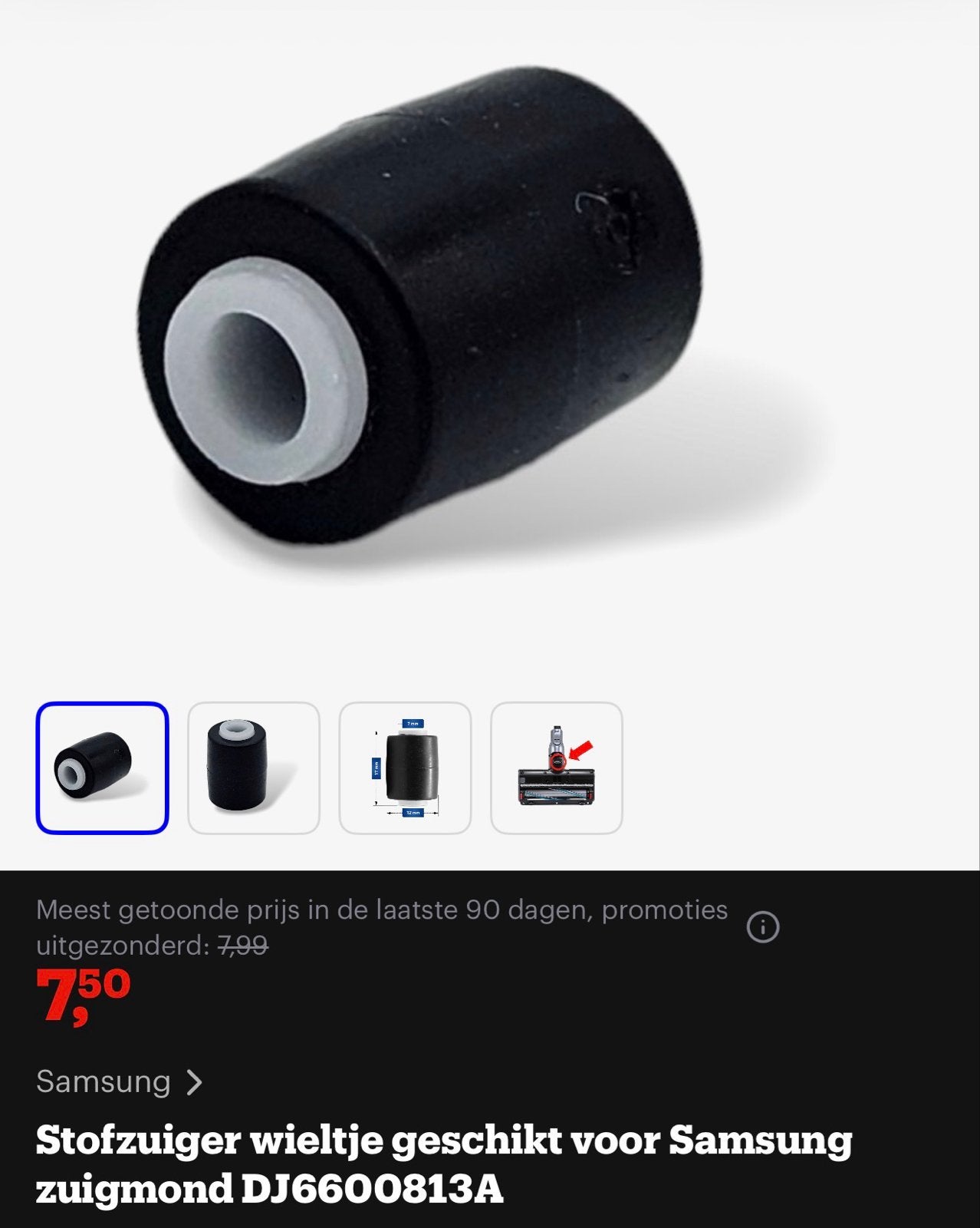 Wieltjes voor Samsung Jet stofzuiger (3 stuks), Ophalen of Verzenden, Nieuw