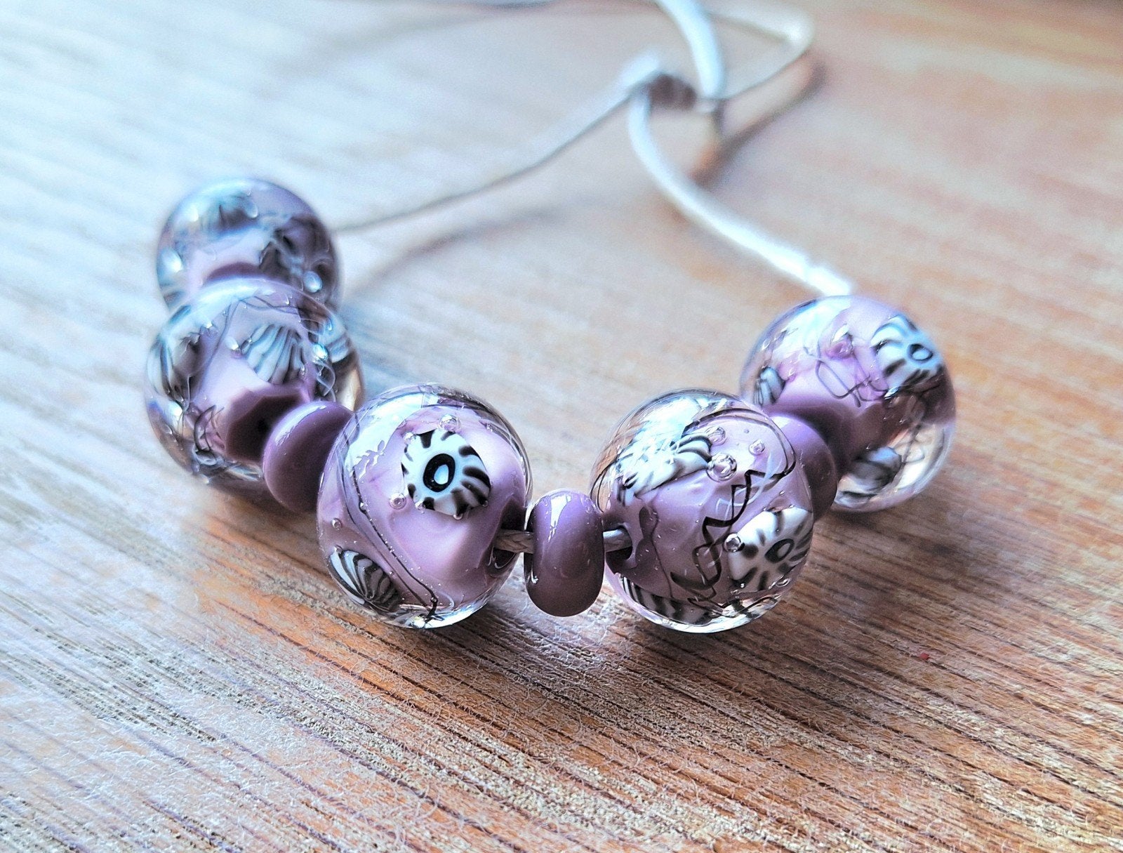 Set handgemaakte lampwork glas kralen, Verzenden, Nieuw, Kraal