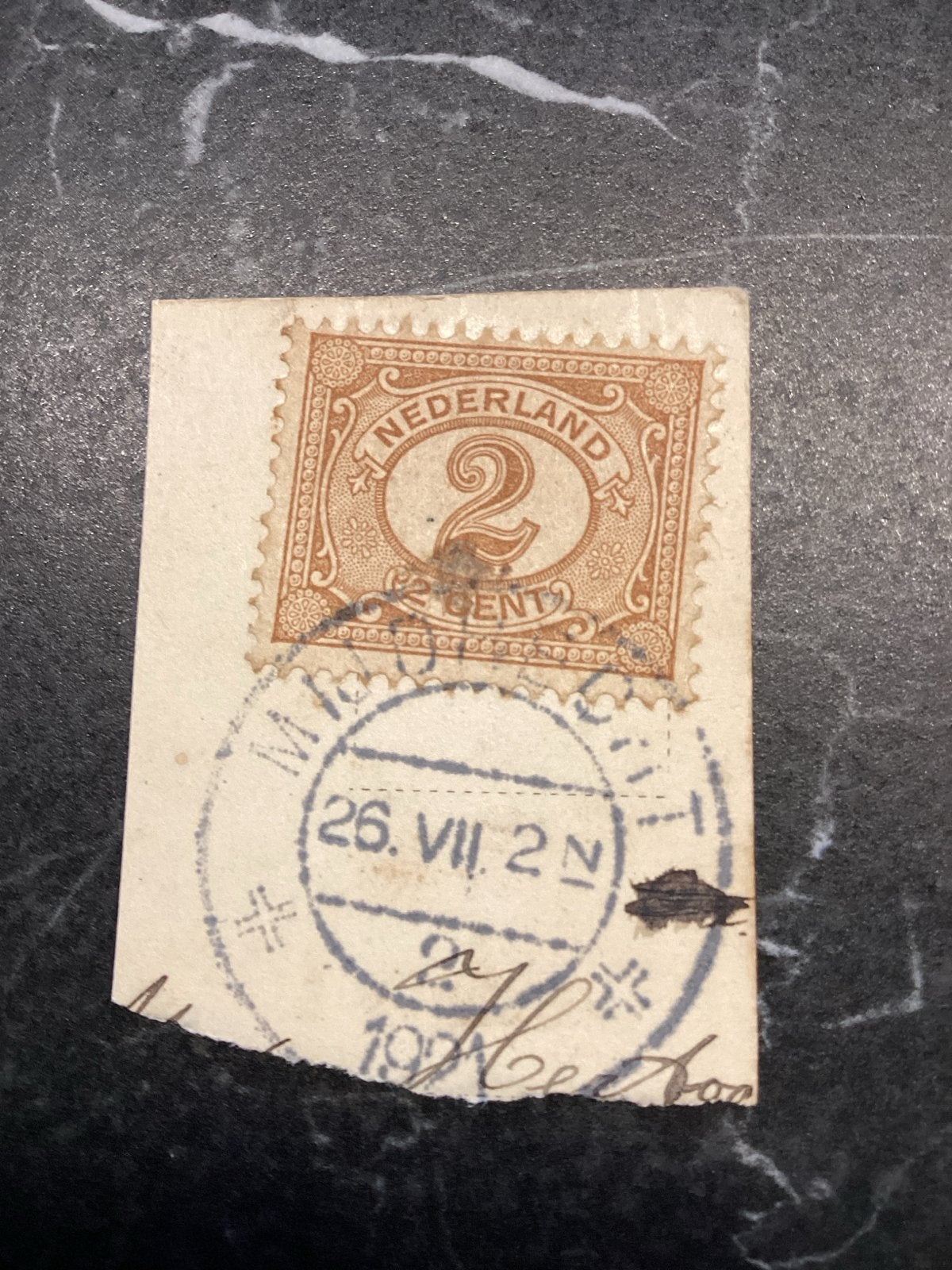Nederland 2 cent postzegel, gestempeld, 1913 Mijdrecht, Ophalen of Verzenden, T/m 1940, Gestempeld