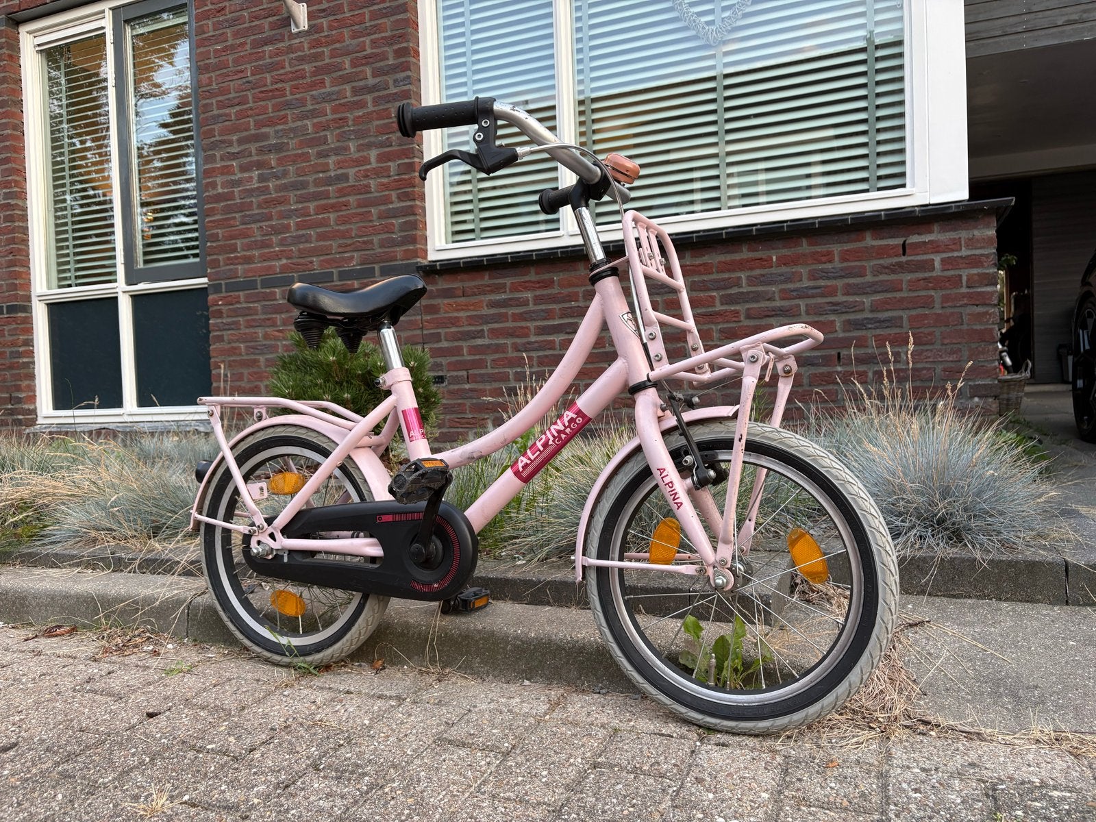 Alpina kinderfiets 16 inch - Roze, Ophalen, Gebruikt, Velgrem, 16 tot 20 inch