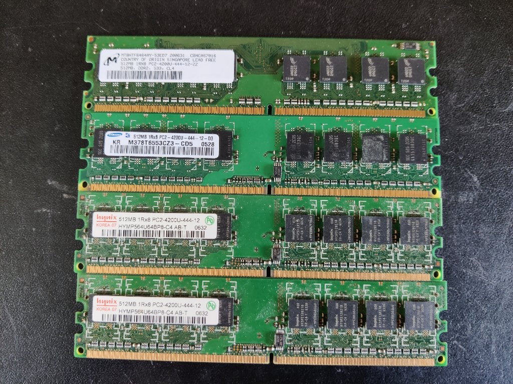 4 X 512MB DDR2 [MEM716] 9-6, Ophalen of Verzenden, Gebruikt, DDR2, Desktop