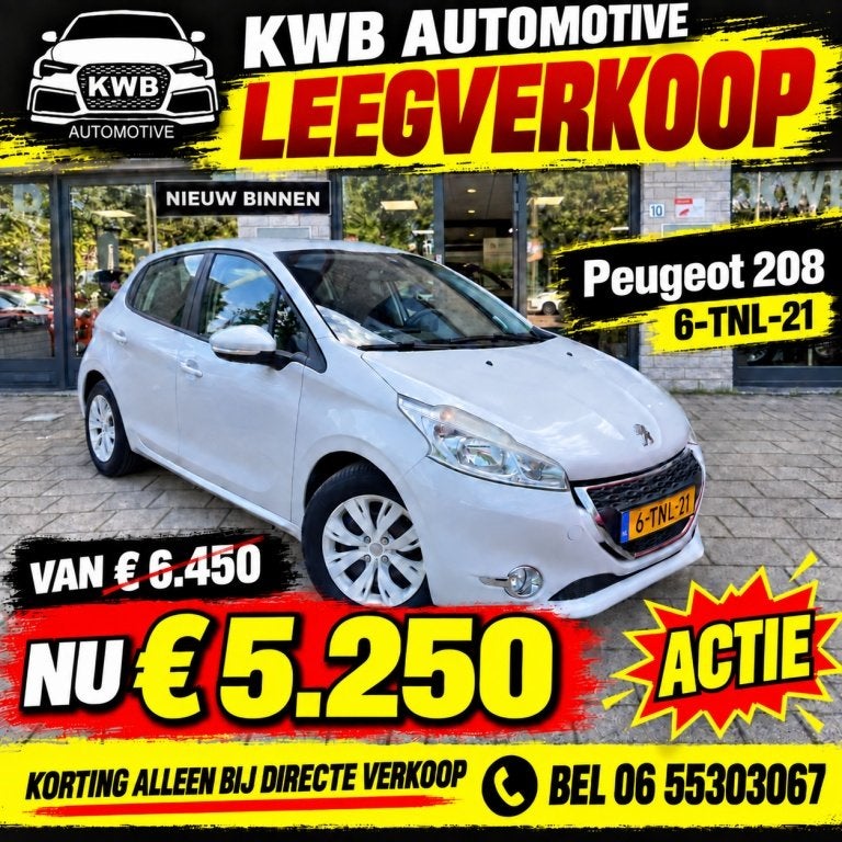 Peugeot 208 1.2 VTi Envy 5-deurs | Airco Weinig KM | NAP, Auto's, Euro 5, Gebruikt, 1199 cc, 82 pk