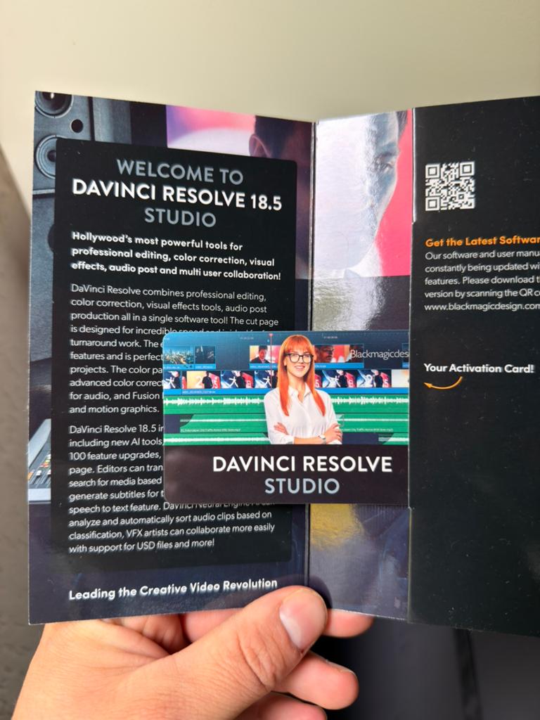 Davinci Resolve Studio Activation Key (ongebruikt), Ophalen of Verzenden, Nieuw, MacOS