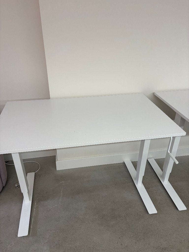 IKEA TROTTEN zit-sta bureau – wit 160x80 cm, Ophalen, Zit-sta bureau, 160 cm, Gebruikt