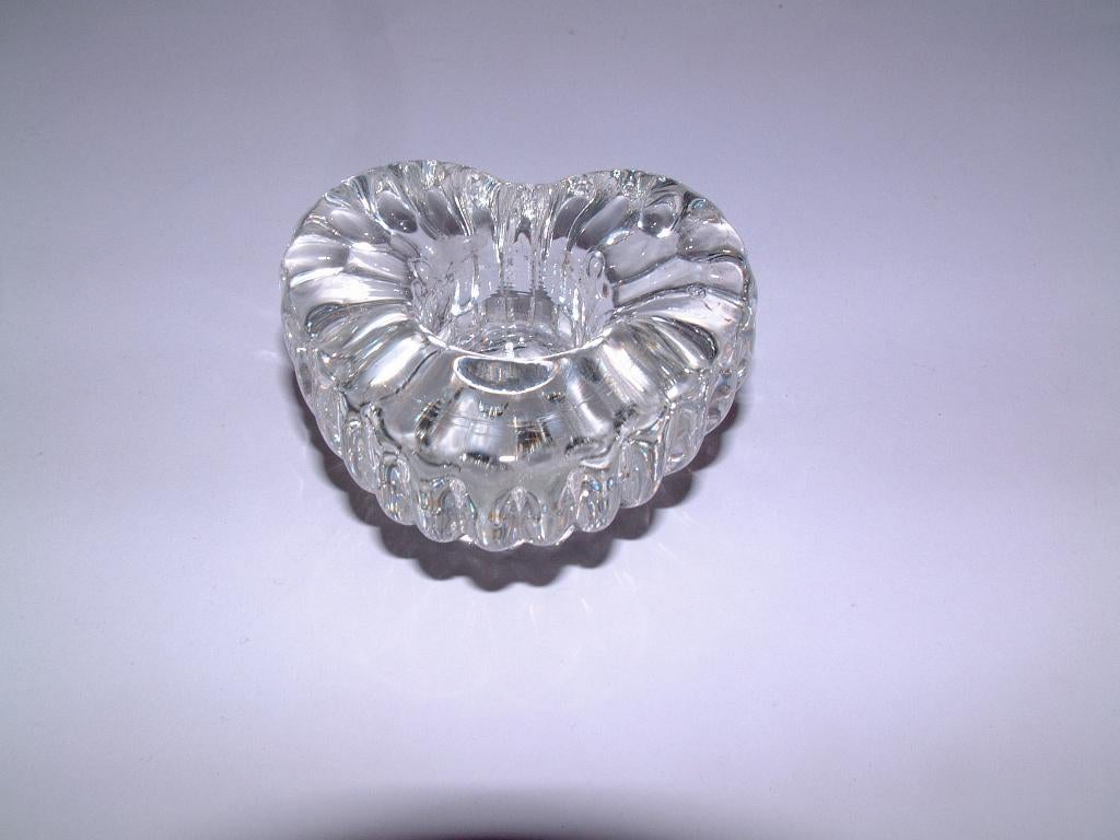 puntgaaf kristal of glas kandelaar hartje, Overige materialen, Ophalen of Verzenden, Zo goed als nieuw, Kandelaar