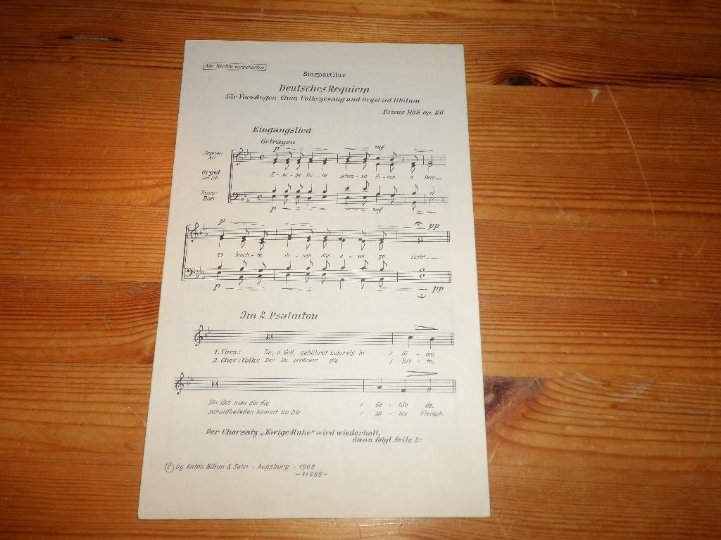 Franz hoss - deutsches requiem op. 26, Muziek en Instrumenten, Bladmuziek, Gebruikt, Klassiek, Ophalen of Verzenden, Artiest of Componist