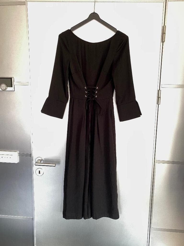 K149 Nieuw: Reserved maat 36=S jumpsuit broekpak overall, Zwart, Nieuw, Ophalen of Verzenden, Maat 36 (S)
