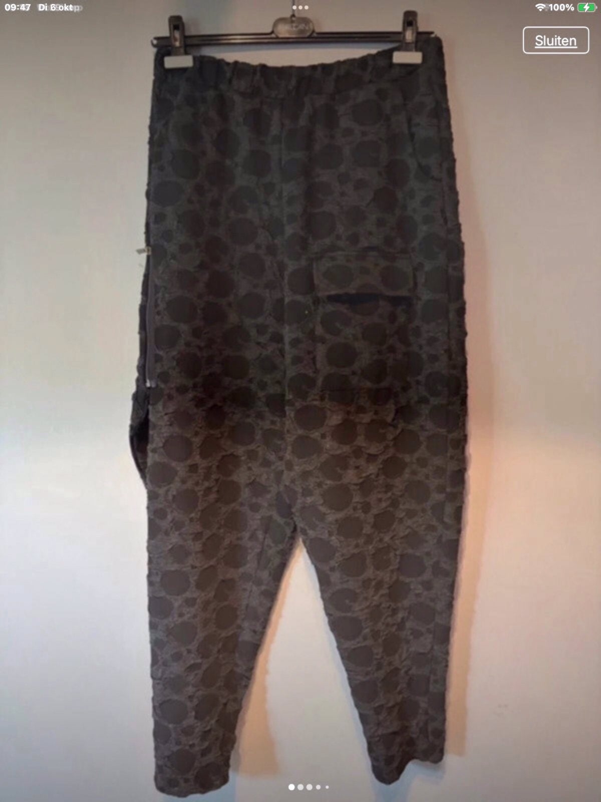 Elsewhere Broek maat L met structuur en zakken, Verzenden, Zwart, Maat 42/44 (L), Lang