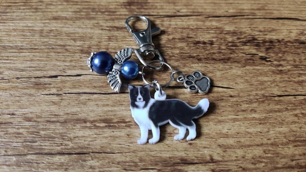 (Sleutel/Tas) Hanger Border collie met beschermengeltje, Verzenden, Nieuw