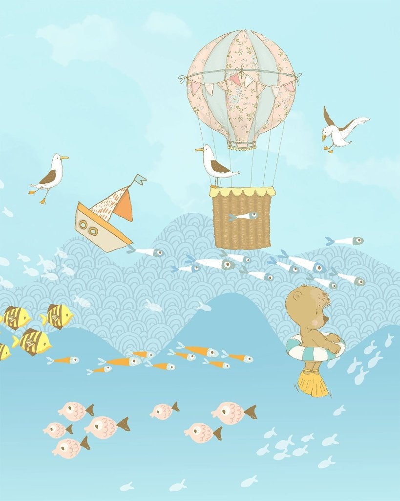 Kinderkamer vlies behang Wavy Venture, Onderwater, Zee, Ophalen of Verzenden, Nieuw