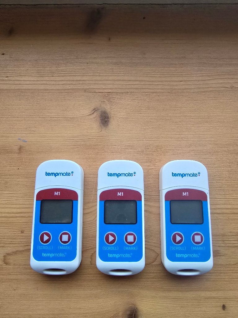 Tempmate M1 Temperatuur Datalogger (3x), Doe-het-zelf en Verbouw, Meetapparatuur, Ophalen of Verzenden, Zo goed als nieuw, Temperatuur