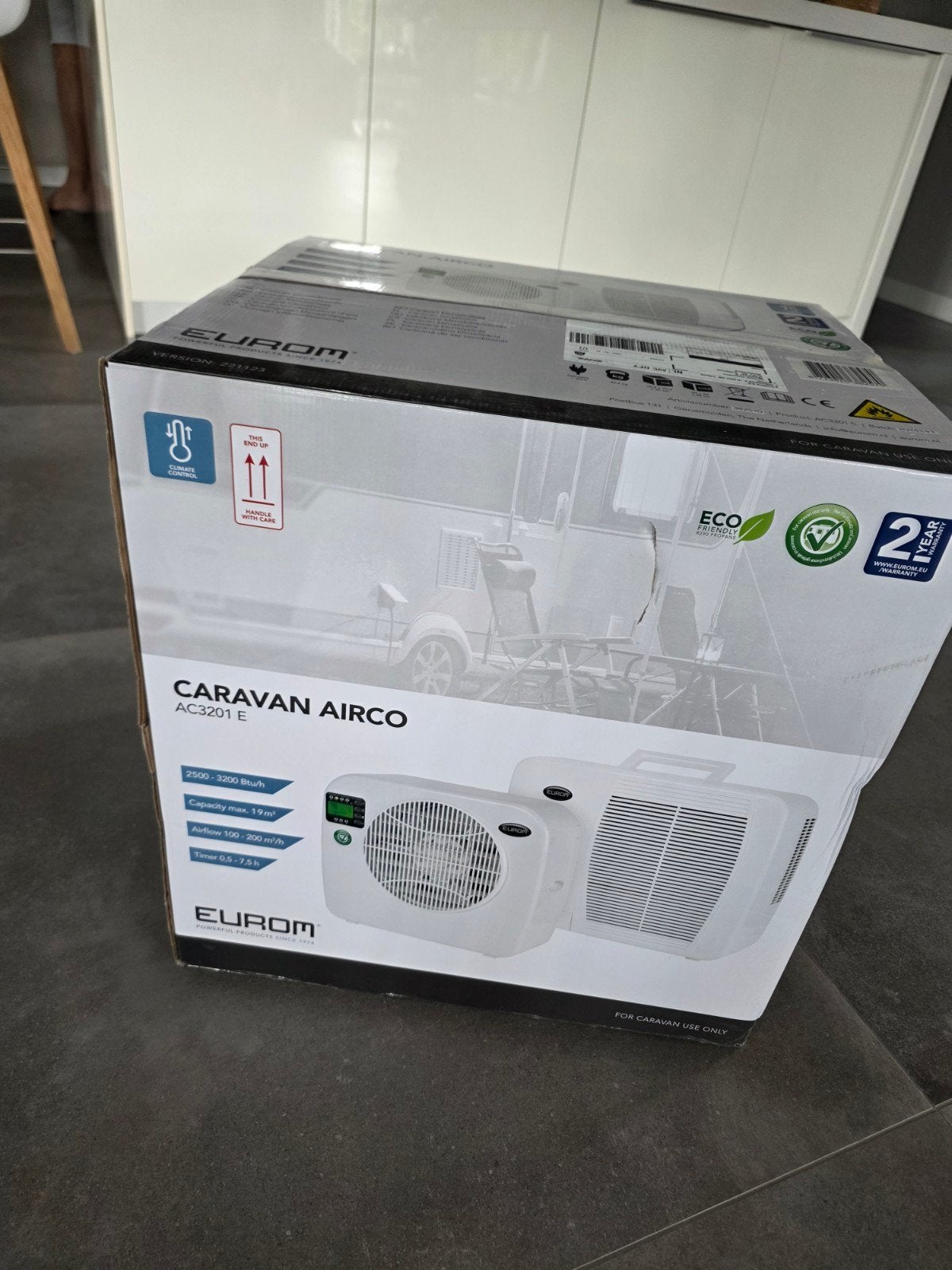 Nieuw in ongeopende doos caravan airco eurom ac3201e, Ophalen, Minder dan 60 m³, Timer, Nieuw