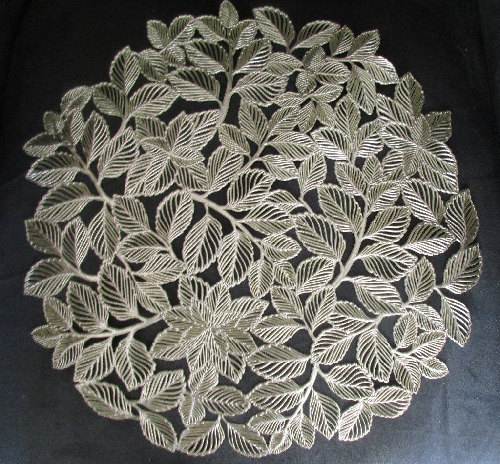 goudkleurige kunststof kleedje of placemat - 38 cm, Afwasbaar, Ophalen of Verzenden, Zo goed als nieuw, Kunststof