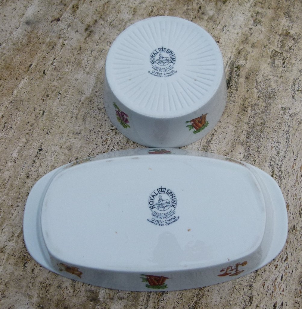 3 x Royal Sphinx Blue Band Oven Schaal Ovenschalen, Ophalen of Verzenden