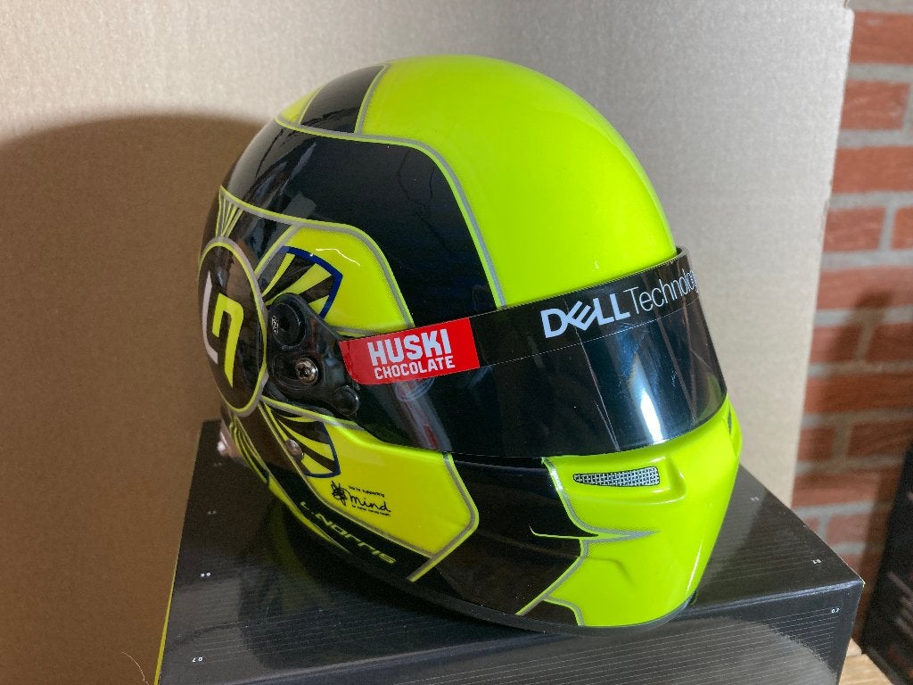 ✅ Lando Norris 1:2 2021 helmet F1 1/2 McLaren MCL35M Helm, Verzamelen, Automerken, Motoren en Formule 1, Ophalen of Verzenden