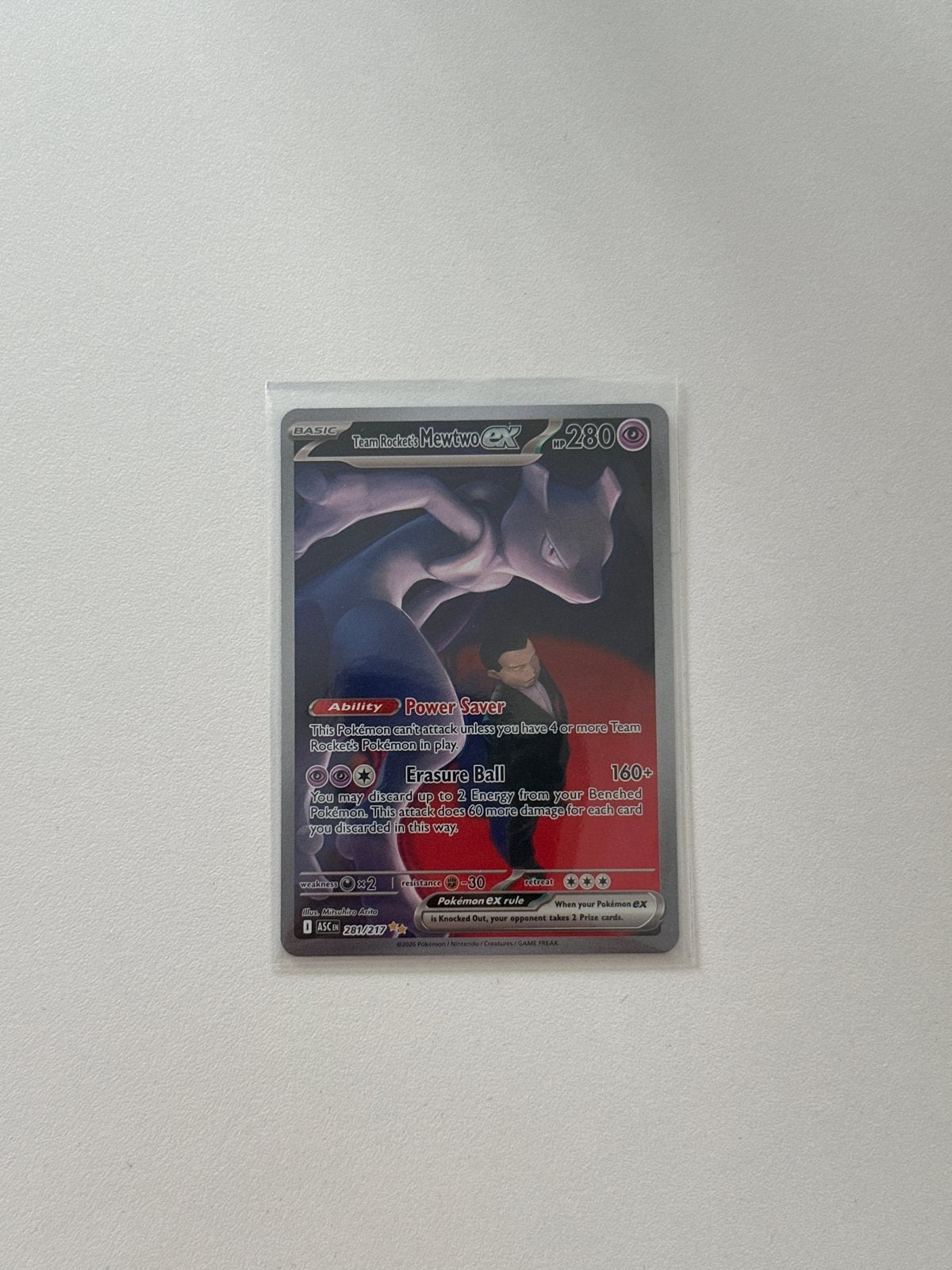 Mewtwo 281 Team Rocket's Pokemon kaart, Ophalen of Verzenden, Zo goed als nieuw, Losse kaart, Foil