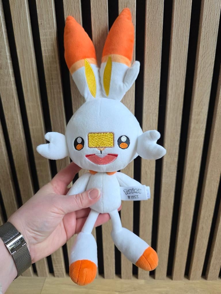 Pokemon Scorbunny knuffel, Ophalen of Verzenden, Zo goed als nieuw, Overige typen