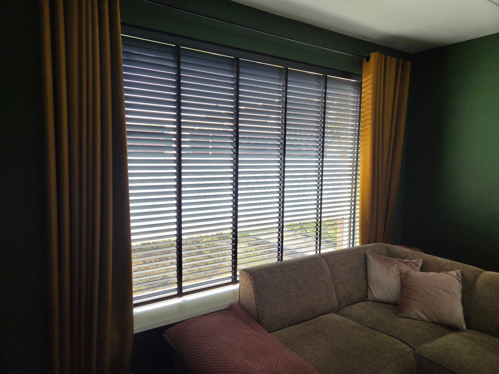 Nieuwe houten jaloezie Wout 360x184 cm met ladderband, Huis en Inrichting, Jaloezie, Kwantum, Hout, Nieuw