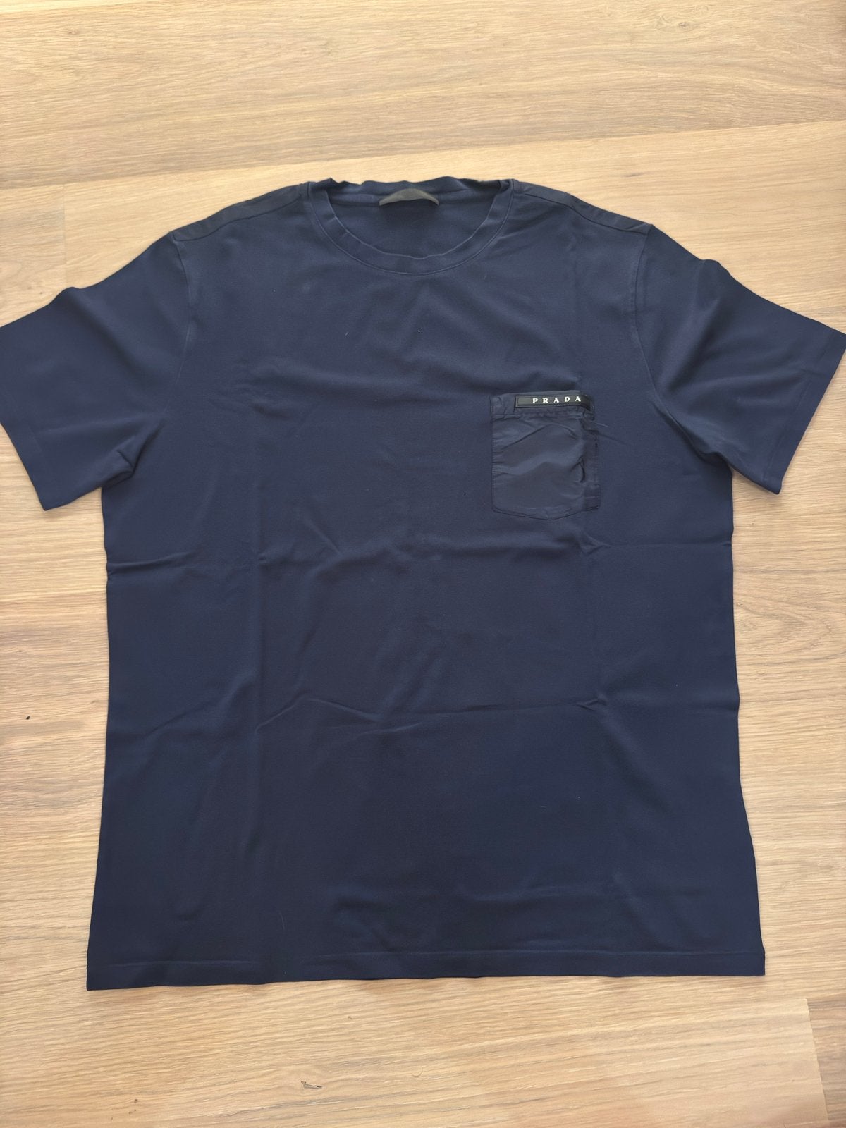 Moncler T-shirt met logo, Ophalen of Verzenden, Gedragen, Maat 48/50 (M), Blauw