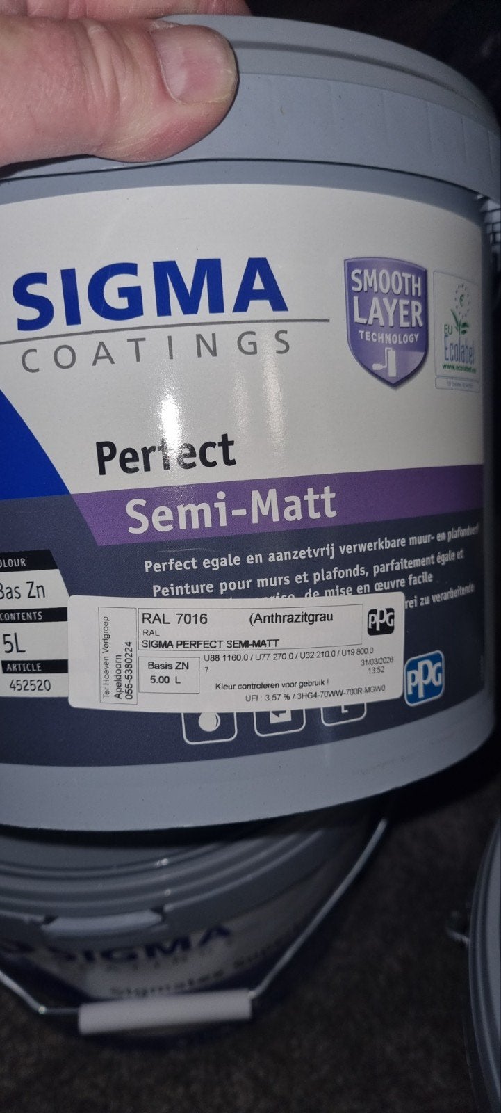 Sigma Sigmatex Superlatex Matt & Sigma Perfect Semi-Matt, Ophalen, Nieuw, Wit