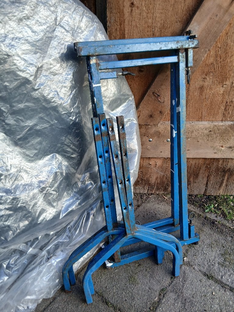 2 blauwe ijzeren schragen, Ophalen, Gebruikt, Overige typen, Minder dan 2 meter