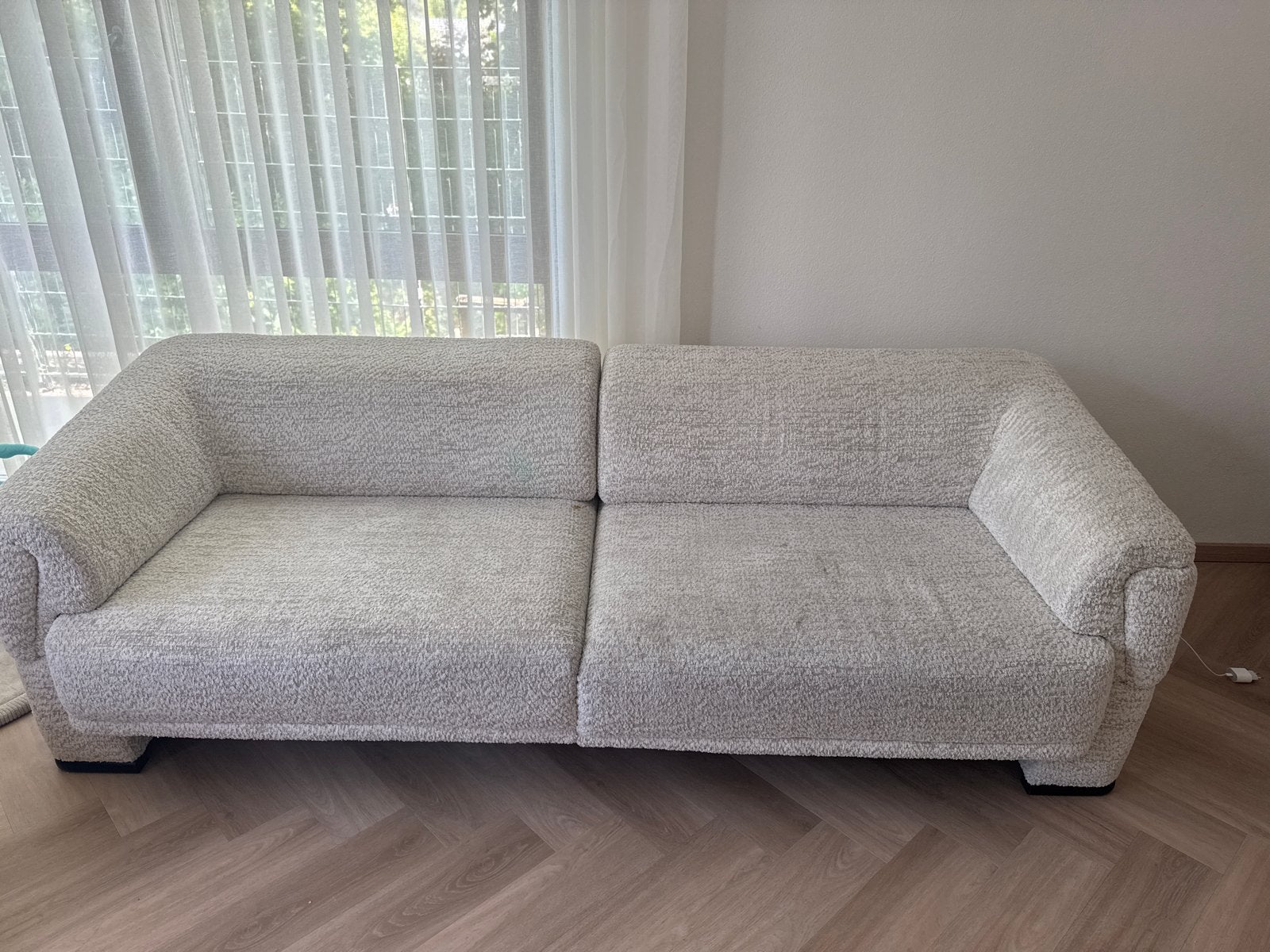 Bankstel: 3-zits en 2-zits bank, uitklapbaar tot bed, Huis en Inrichting, Ophalen, Gebruikt, Rechte bank, Stof