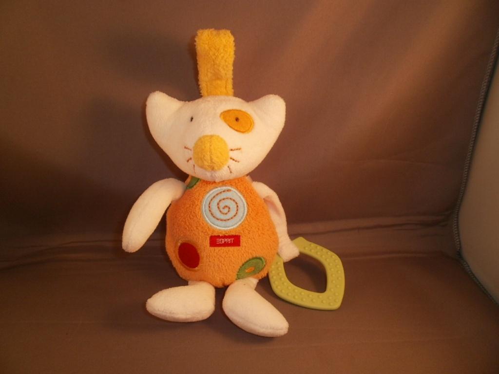 sprit muis met rammel en ophang lus en hardstuk velours 25cm, Kinderen en Baby's, Speelgoed | Knuffels en Pluche, Muis, Nieuw