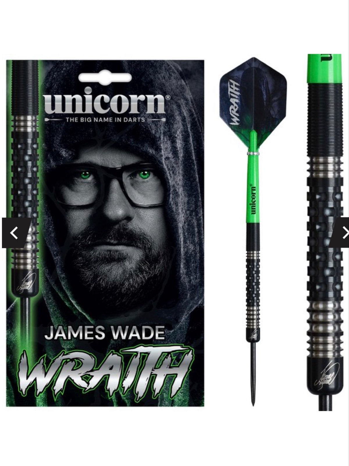 Unicorn James Wade Wraith Darts - 90% Tungsten, 22g, Ophalen of Verzenden, Zo goed als nieuw, Pijlen