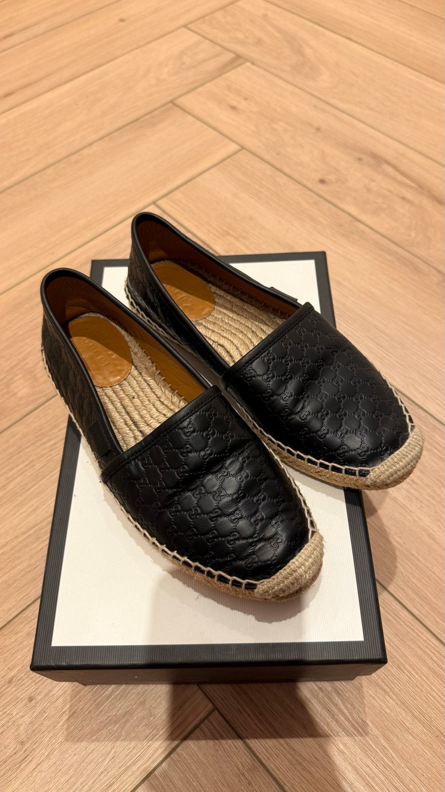 Gucci Espadrilles Zwart Leer - Maat 37.5, Kleding | Dames, Schoenen, Ophalen, Gedragen, Zwart, Espadrilles of Moccasins