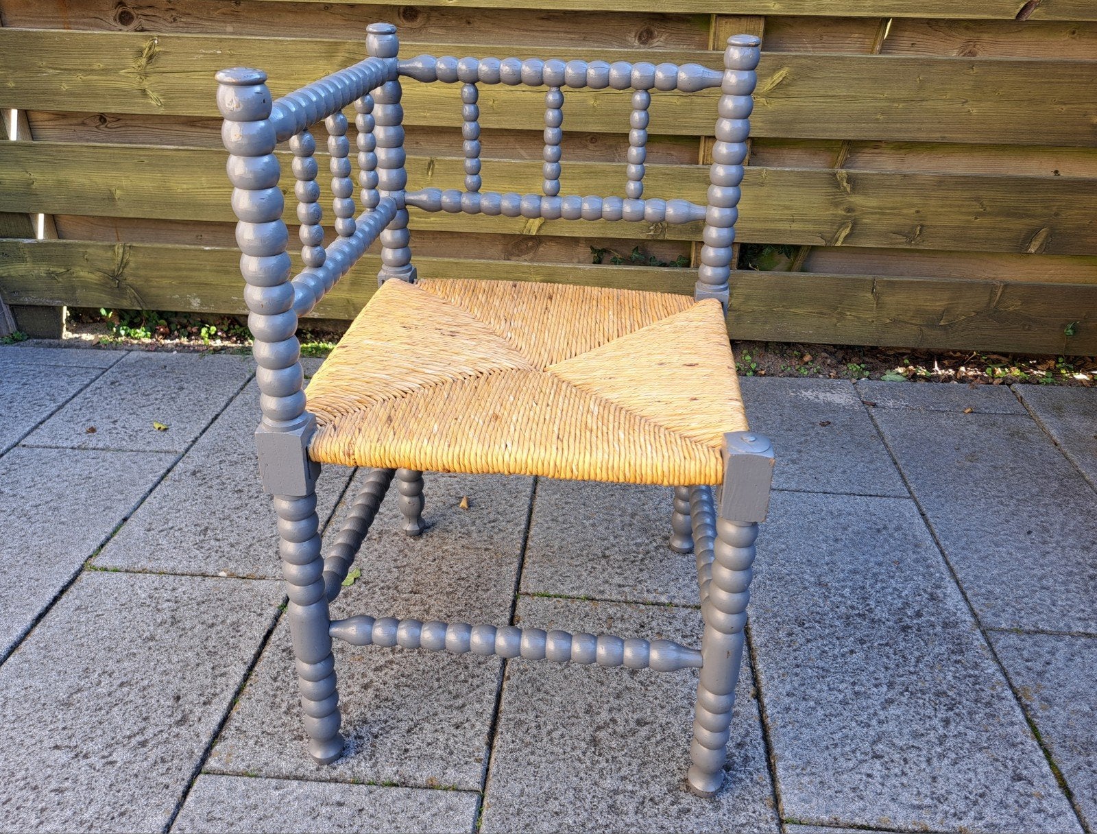 Houten stoel met biezen zitting, Antiek en Kunst, Ophalen