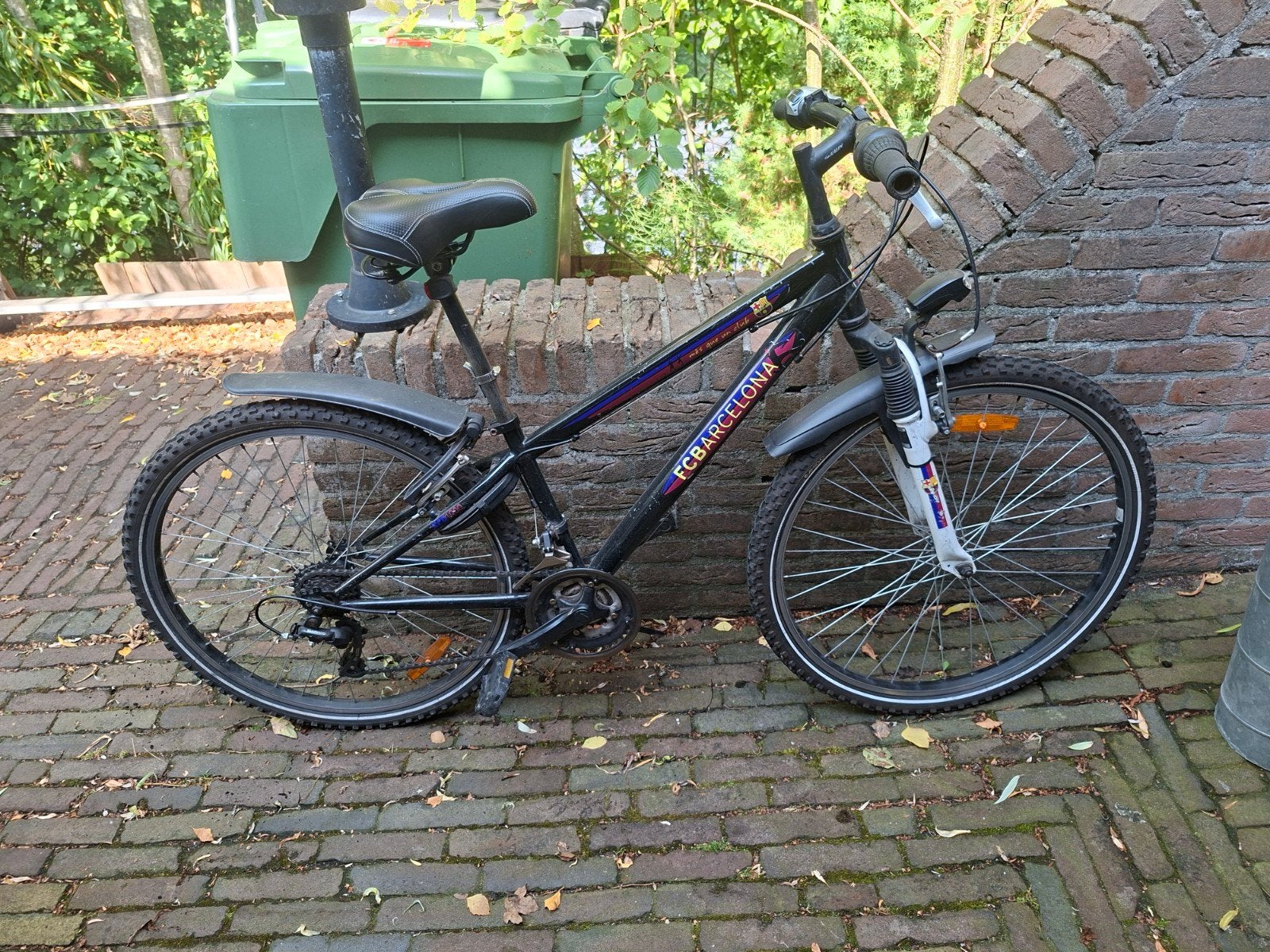FC Barcelona Jongensfiets mountainbike 26 inch, Fietsen en Brommers, Gebruikt, Onbekend@voorbeeld.com, Velgrem, Versnellingen