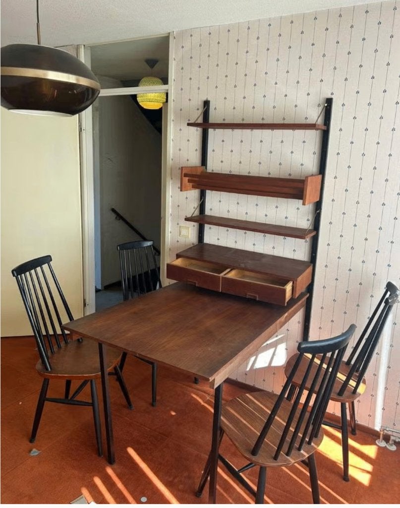retro Mid- century wandsysteem met eettafel, Verzamelen, Retro, Huis en Inrichting, Ophalen