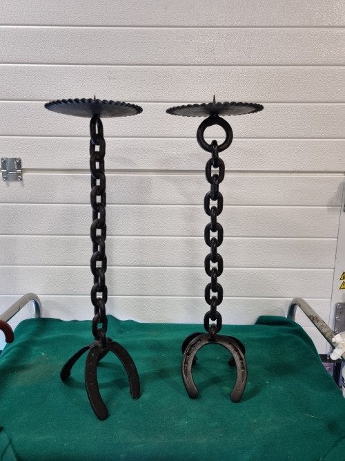 kandelaars smeedijzer groot vintage, Huis en Inrichting, Woonaccessoires | Kandelaars en Kaarsen, Ophalen of Verzenden, 'T Olde Gre-j