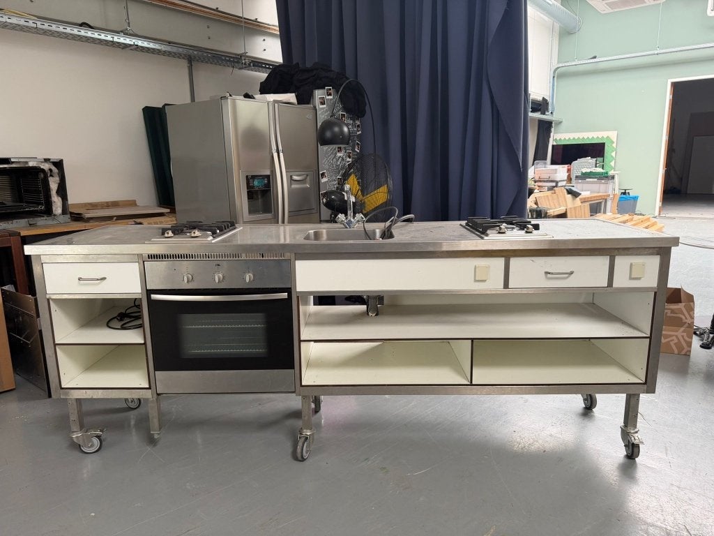 Keukenblok RVS, Ophalen, Gebruikt, 200 cm of meer, Minder dan 100 cm