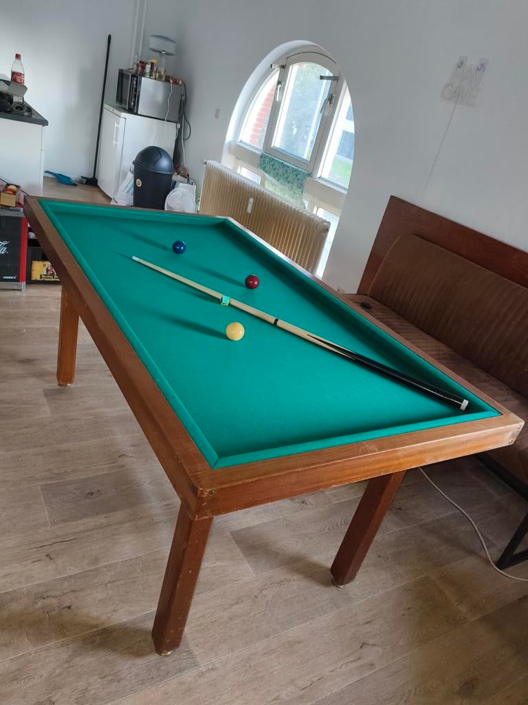 Biljarttafel met eettafelblad 180x100 - 1-delige leisteen, Ophalen, Gebruikt, Biljarttafel