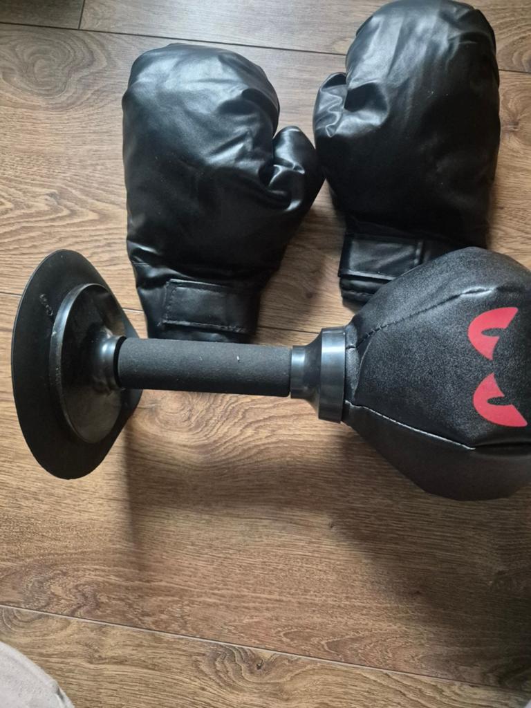 Boksbal+boks handschoenen, Sport en Fitness, Boksen, Ophalen, Boksbal