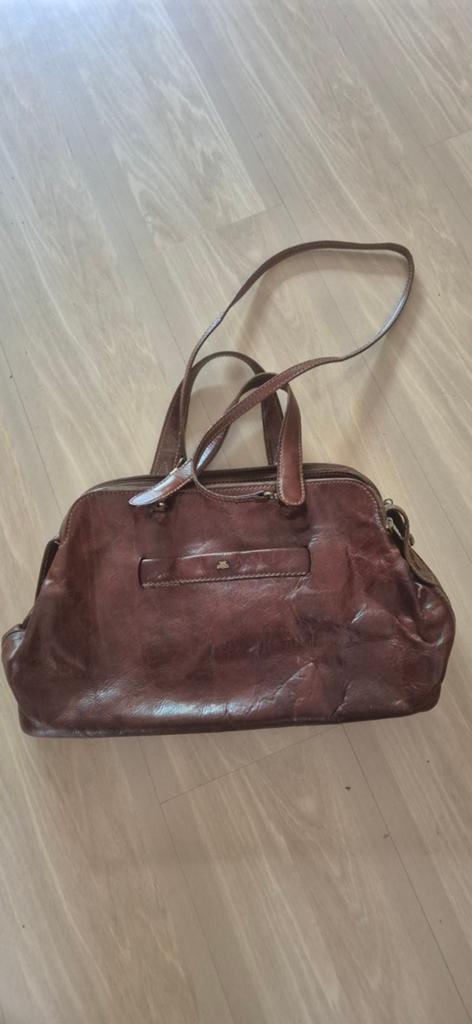 Vintage Leren Handtas - Bruin The Bridge, Ophalen of Verzenden, Gebruikt, Bruin, Schoudertasje