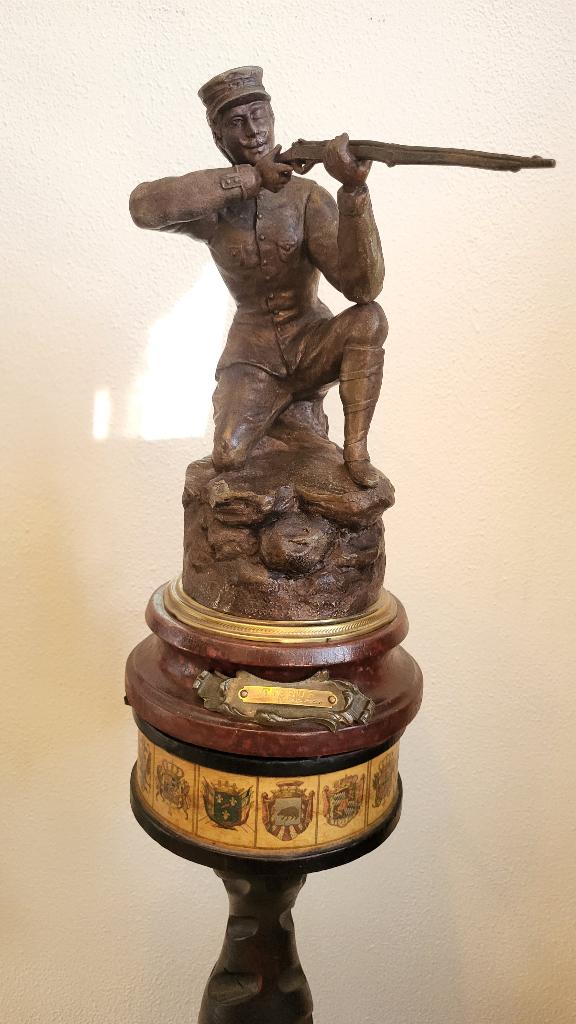 ​Zeldzaam Topstuk! Alp. Rucho "Tireur" – 100% Intact, Ophalen of Verzenden, Brons, 20 - 50 cm, Beeld