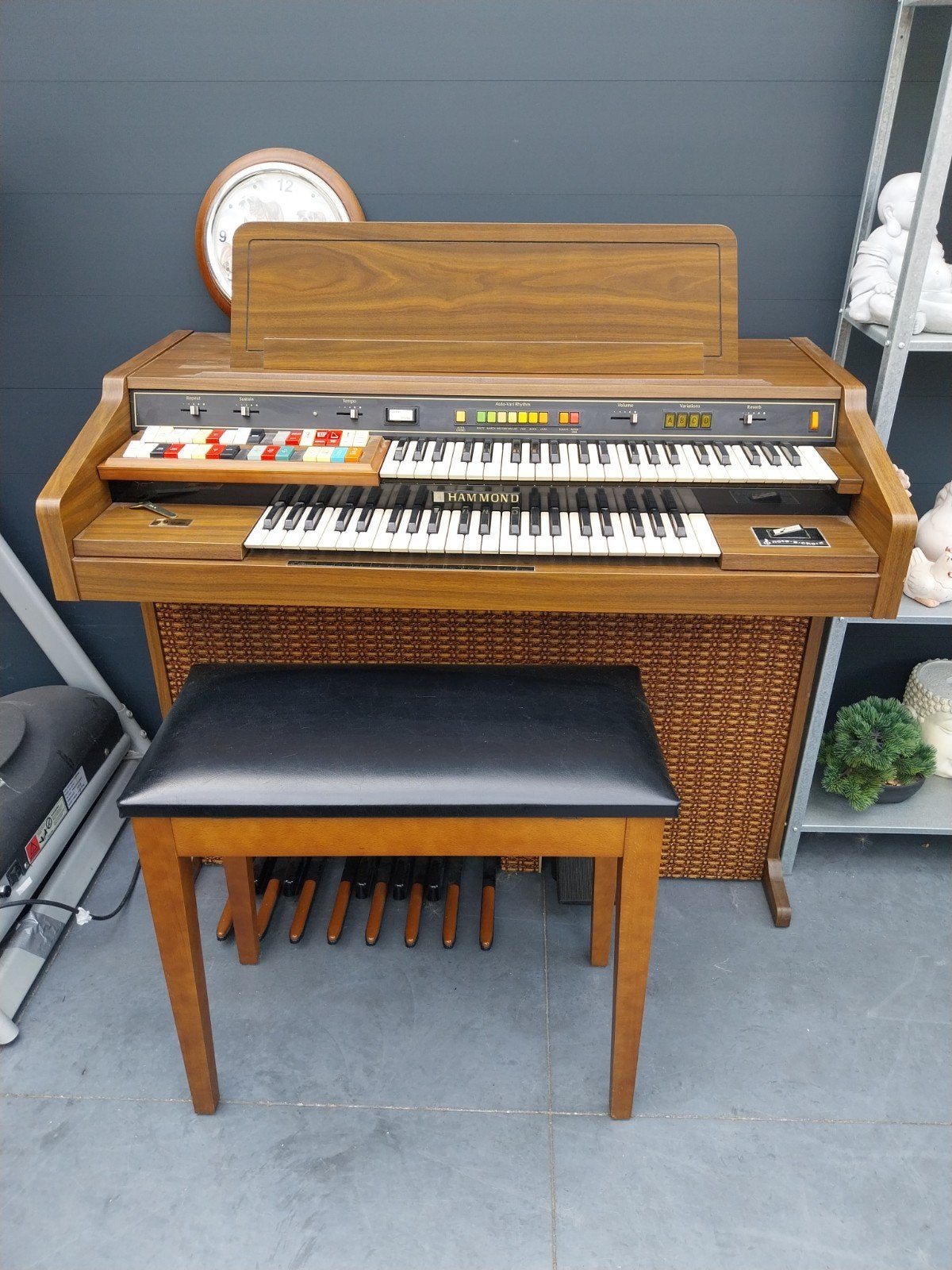 Vintage Hammondorgel met 2 klavieren en pedalen, Ophalen of Verzenden